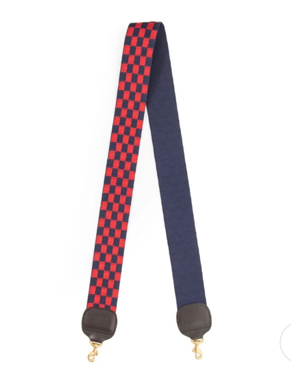 Clare V Crossbody Strap in Navy & Red Checker Nylon NWT & Dust bag